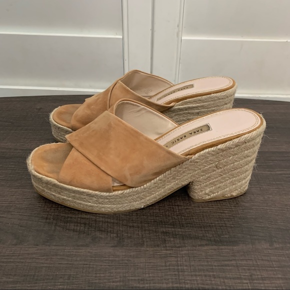 Zara Y2K suede chunky block platform sandal size 41 - Picture 5 of 11